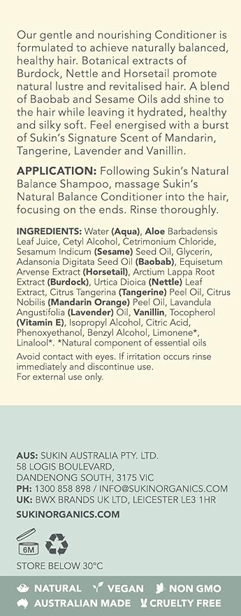 Sukin Personal Care Products - Natural Balance Range